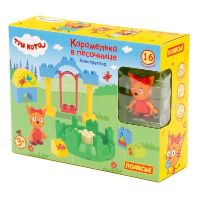Конструктор Макси Три кота Карамелька в песочнице 16 элементов Полесье 77162 05
