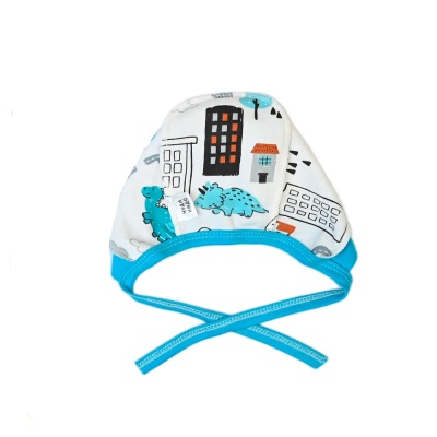 Чепчик Дино бирюза Чуди Кидс 102423 белый 02