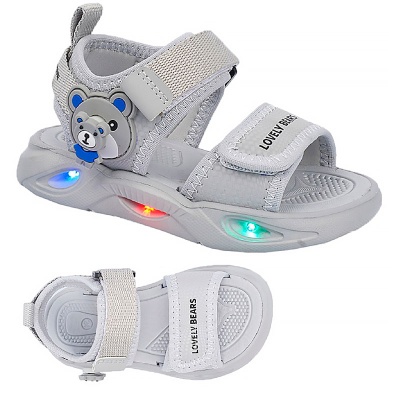 Сандалии для мальчика со светодиодами Tom&Miki 11538-B серые 2
