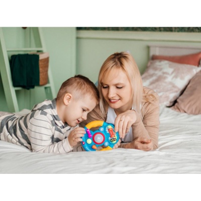 Музыкальный руль Я водитель Азбукварик 2431В голубой 02 Музыкальный руль Я водитель Азбукварик 2431В голубой 02