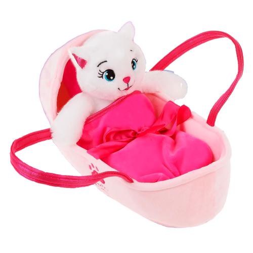 Мягкая игрушка Котик в переноске с пайетками Fluffy Family 682306