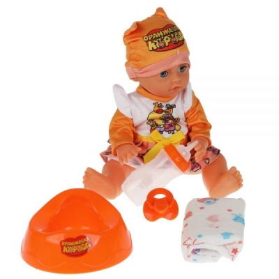 Пупс интерактивный Оранжевая корова 25см Карапуз Y25-ORG-COW