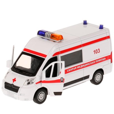 Игрушка Машина Скорая помощь Citroёn Jumper Технопарк JUMPER-14SLAMB-STRWH 2