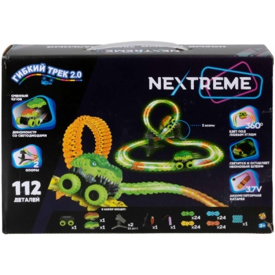 Гибкий трек Nextreme Динопарк 112 деталей 1Toy Т23909