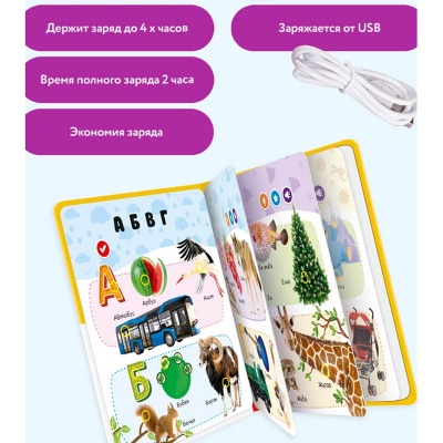 Говорящая интерактивная электронная книга Нажималка Русский алфавит BertToys FD143 3