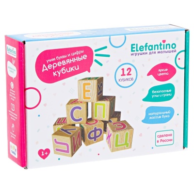 Деревянные кубики Цифры Elefantino IT108112 2