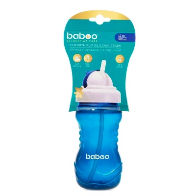 Поильник с трубочкой 360 мл 9месяцев Baboo 8-129 синий 3