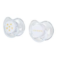 Набор Сосок пустышек силиконовых 6-12 месяцев Happy Baby 13026 white&stars