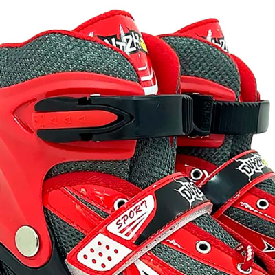 Ролики раздвижные размер 34-37 со светом Dvizhok 141V-670-8 черно красные 4