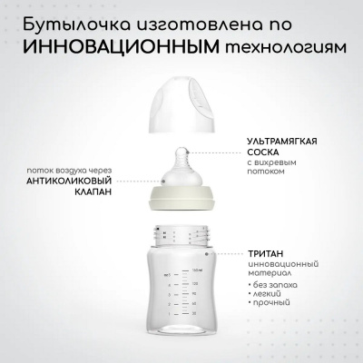 Бутылочка для кормления 160 мл Miyoumi BOTTLE01-160S/216 3