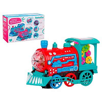 Паровозик музыкальный с шестерёнками Elefantino IT108337