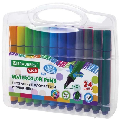 Фломастеры утолщенные 24 цвета Brauberg 152192 1 Фломастеры утолщенные 24 цвета Brauberg 152192 1