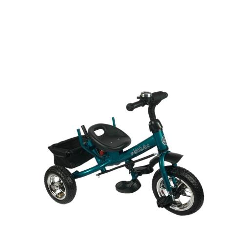 Велосипед трёхколёсный с родительской ручкой Velobibi Сатурн ВЛ-0876 бирюза фото 6