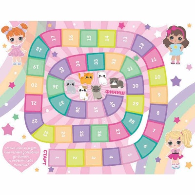 Игра настольная ходилка Веселые ходилки 4 в 1 для девочек Десятое Королевство 04946 4