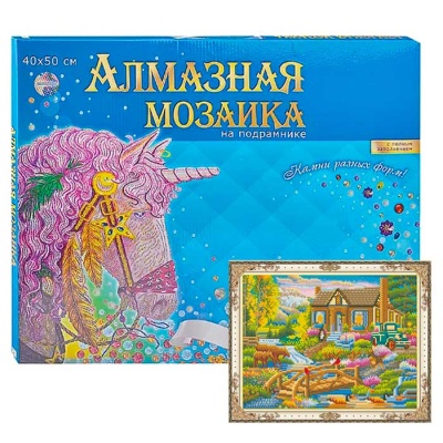Алмазная мозаика Домик в лесу 40х50 см Рыжий Кот WK017