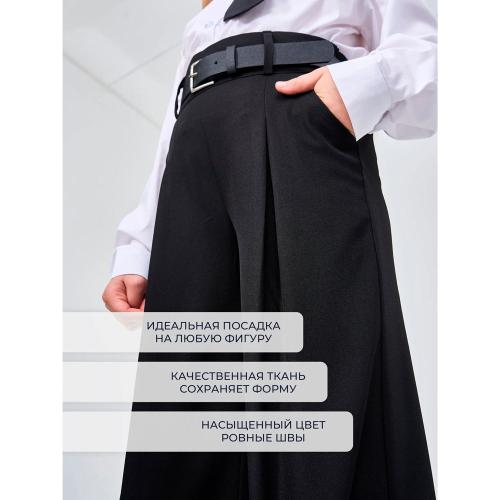 Брюки школьные для девочки Синяя Мода W564B-G39 черные фото 4