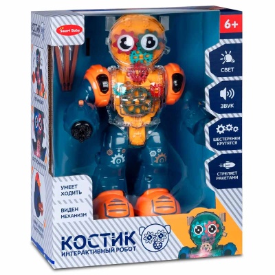 Робот Костик стреляет ракетами ходит свет звук Smart Baby JB0211619