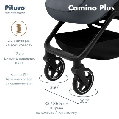 Детская прогулочная коляска Pituso Camino Plus Graphite