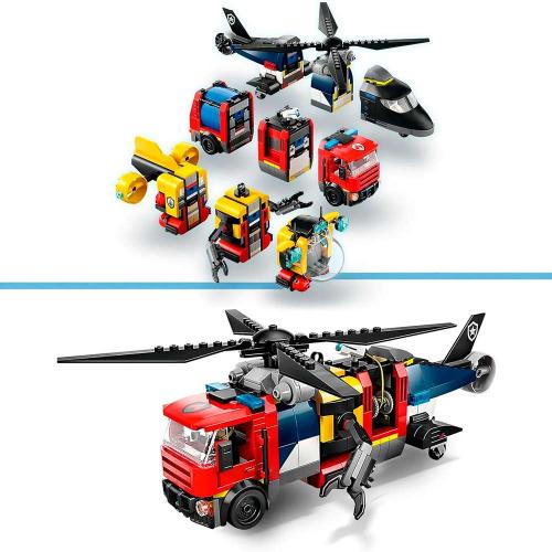 Конструктор Lego City 60462 Вертолёт Пожарная машина Подводная лодка фото 2