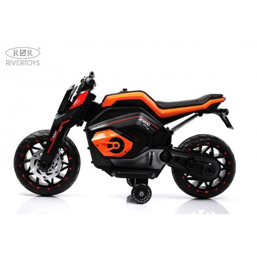 Детский электромотоцикл RiverToys Х111ХХ оранжевый фото 14