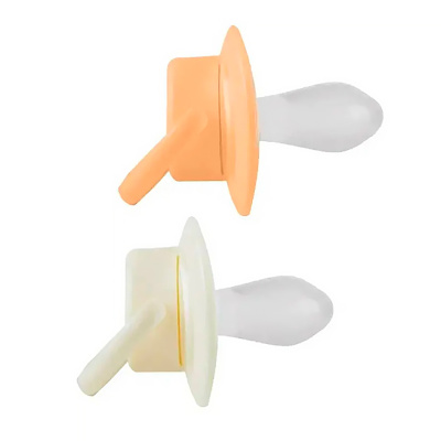 Набор силиконовых пустышек 2 штуки 6-18 месяцев Paomma Peach/buttercream ночная 2