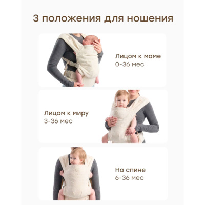 Рюкзак-кенгуру Babyhug Бейбихаг Happy Baby 40109 milky 4