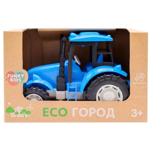 Эко игрушка Трактор с фрикционным механизмом 16 см Funky Toys FT0416333-2 синий фото 2