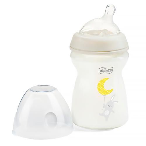 Бутылочка стеклянная 250 мл Natural Feeling Chicco 8058664153466