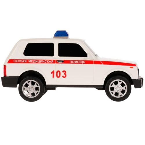 Игрушка Машина Скорая Lada 4x4 Urban Технопарк URBANBLACK-20PLAMB-WH фото 2