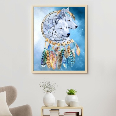 Картина по номерам 40х50 Два белых волка Molly HR0522 3