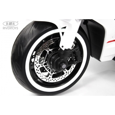 Детский электромотоцикл RiverToys М777БХ белый