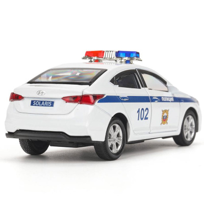 Игрушка машинка металлическая Hyundai Solaris Полиция Технопарк SOLARIS2-12POL-WH 2