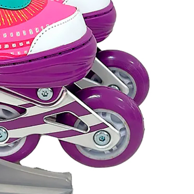 Ролики раздвижные размер 38-41 со светом Dvizhok 141V-669-6 бело фиолетовые 3