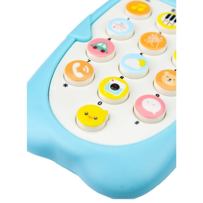 Музыкальный телефончик Цыпленок с прорезывателем Рыжий кот И-4854 2