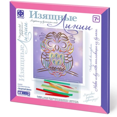 Картина из бумажных лент Изящные Линии Загадочный филин Фантазер 967106 Картина из бумажных лент Изящные Линии Загадочный филин Фантазер 967106