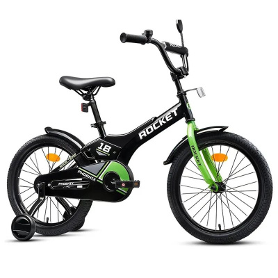 Велосипед двухколёсный 18 Rocket Phoenix 18.PHOENIX.BK/GN.26 чёрно-зелёный 02