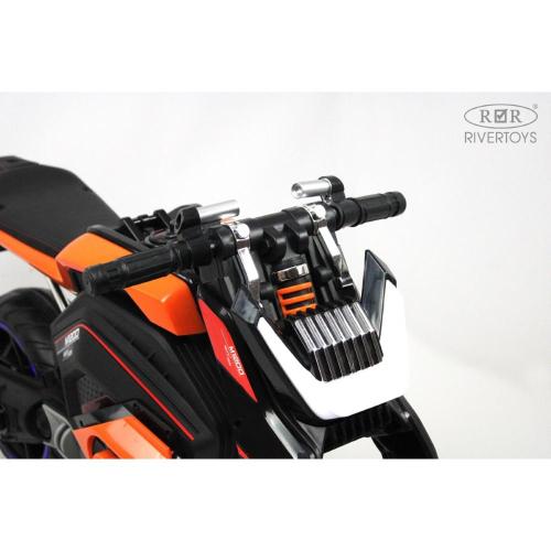 Детский электромотоцикл RiverToys Х111ХХ оранжевый фото 16