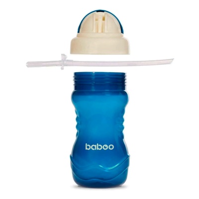 Поильник с трубочкой 360 мл 9месяцев Baboo 8-129 синий 2
