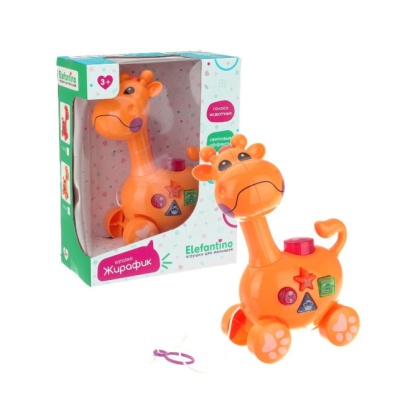 Каталка Жирафик на веревочке Elefantino IT10722