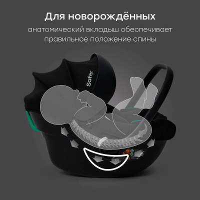 Автокресло 0-13 кг Happy Baby Safer black 2