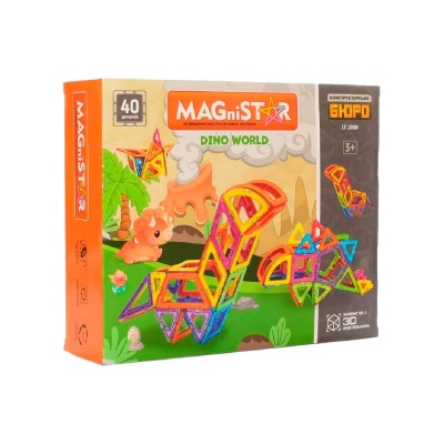 Магнитный конструктор Magnistar Dino world 40 деталей Наша Игрушка LT2008 3