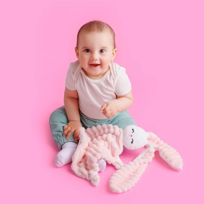 Игрушка комфортер Зайка Банни Клубничный крем Мякиши 769 03