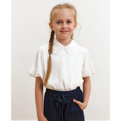 Блузка школьная для девочки Deloras Z64308S молочная 3