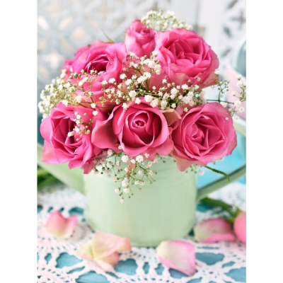 Алмазная мозаика Прекрасные цветы 30х40 см полное заполнение Рыжий кот НД-0560