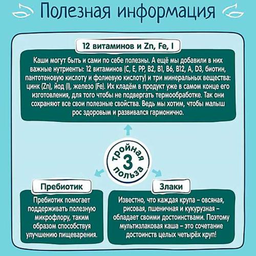 Каша молочная мультизлаковая с яблоком смородиной вишней 200 г от 6 месяцев ФрутоНяня 93846 фото 5
