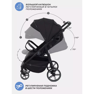 Коляска прогулочная Rant Volt RA353 Black 04