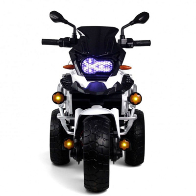 Детский электромотоцикл RiverToys М008БХ белый 3