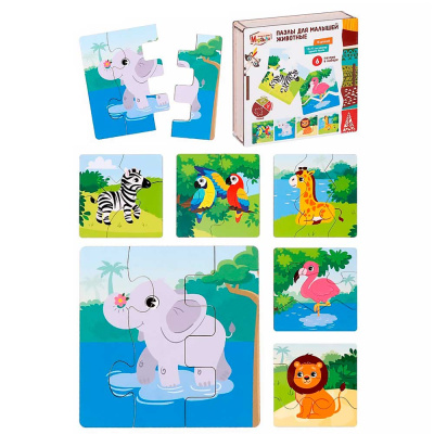 Пазлы для малышей Животные 18 элементов Mapacha 962029 3