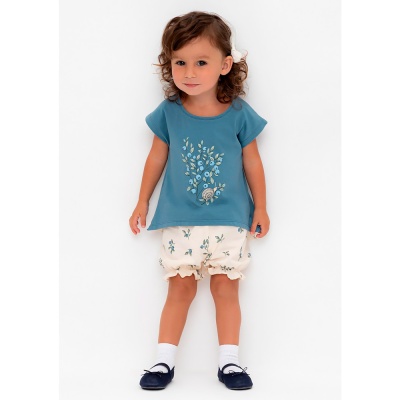 Шорты для девочки Crockid КР 400683 айвори голубика к561 2