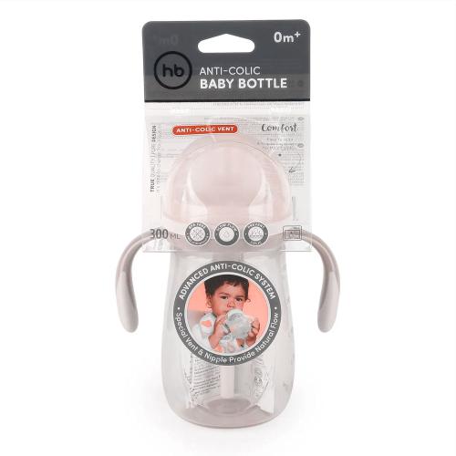 Бутылочка с ручками и силиконовой соской 300 мл. розовый Happy Baby 10020 фото 5